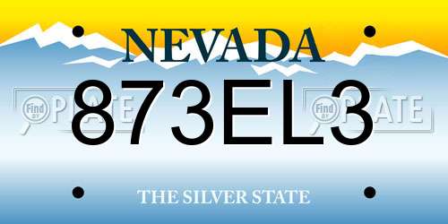 873EL3 Nevada License Plate