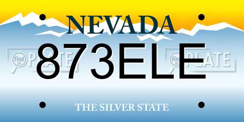 873ELE Nevada License Plate