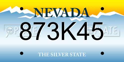 873K45 Nevada License Plate