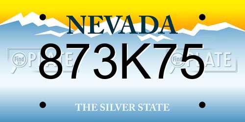 873K75 Nevada License Plate