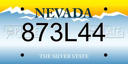 873L44 Nevada License Plate