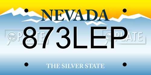 873LEP Nevada License Plate