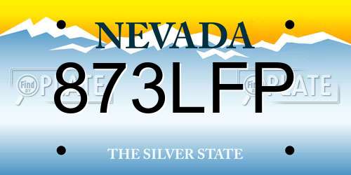 873LFP Nevada License Plate