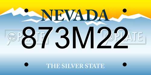 873M22 Nevada License Plate