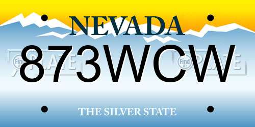 873WCW Nevada License Plate