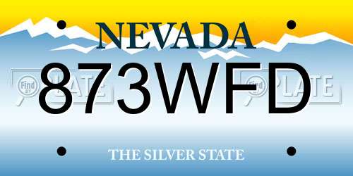 873WFD Nevada License Plate