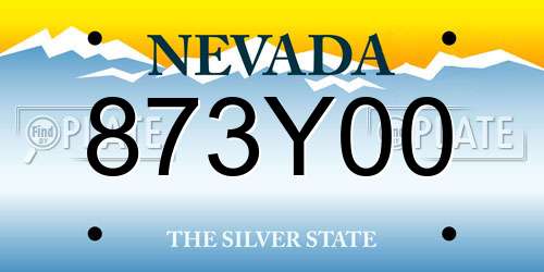873Y00 Nevada License Plate
