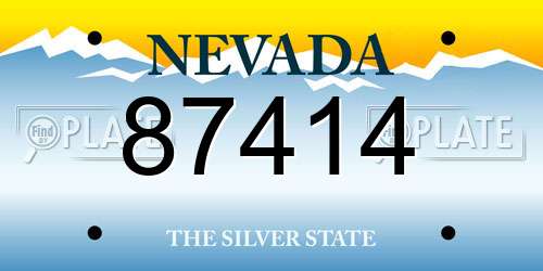87414 Nevada License Plate