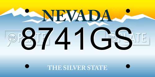 8741GS Nevada License Plate