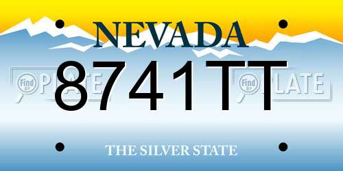 8741TT Nevada License Plate