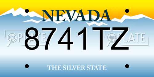 8741TZ Nevada License Plate