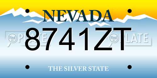8741ZT Nevada License Plate