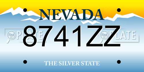 8741ZZ Nevada License Plate
