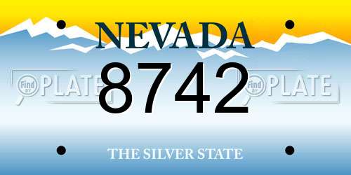 8742 Nevada License Plate