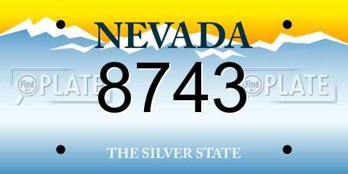 8743 Nevada License Plate