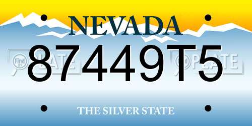 87449T5 Nevada License Plate