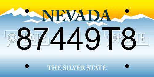 87449T8 Nevada License Plate