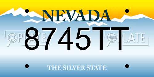 8745TT Nevada License Plate