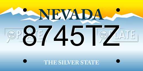 8745TZ Nevada License Plate