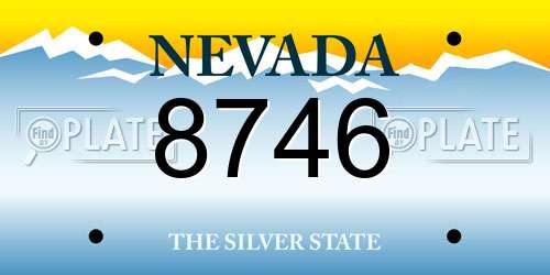 8746 Nevada License Plate