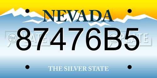 87476B5 Nevada License Plate