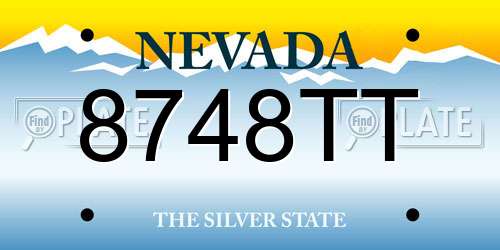 8748TT Nevada License Plate