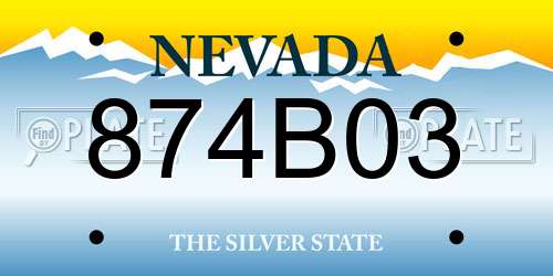 874B03 Nevada License Plate