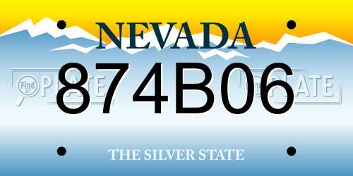 874B06 Nevada License Plate