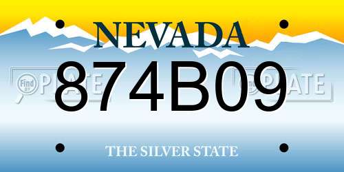 874B09 Nevada License Plate