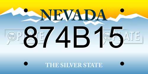 874B15 Nevada License Plate