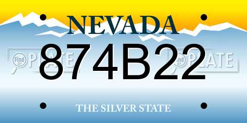 874B22 Nevada License Plate