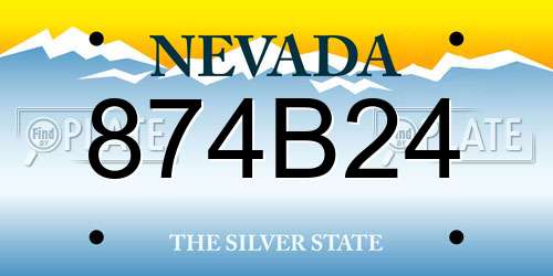 874B24 Nevada License Plate