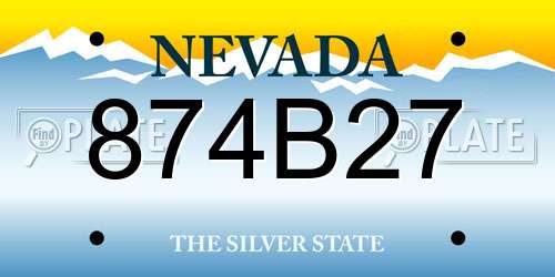 874B27 Nevada License Plate