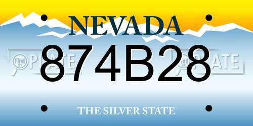 874B28 Nevada License Plate