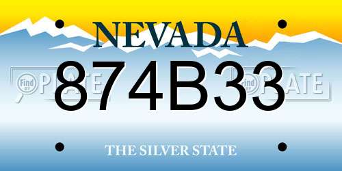 874B33 Nevada License Plate