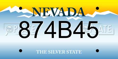 874B45 Nevada License Plate