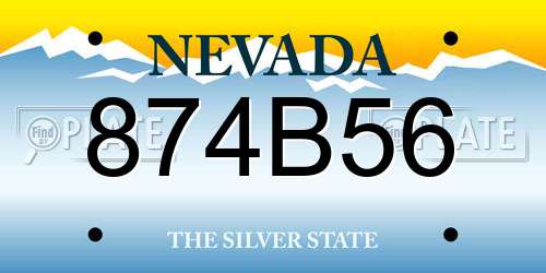 874B56 Nevada License Plate