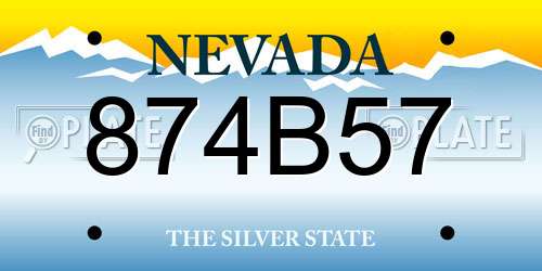 874B57 Nevada License Plate