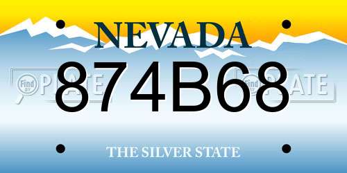 874B68 Nevada License Plate