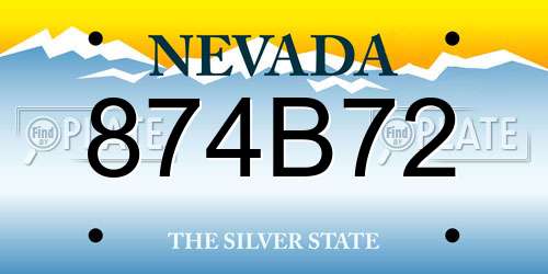 874B72 Nevada License Plate