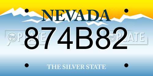 874B82 Nevada License Plate