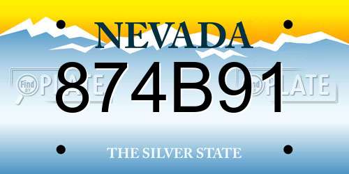 874B91 Nevada License Plate