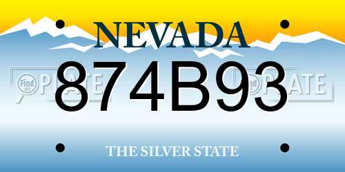 874B93 Nevada License Plate