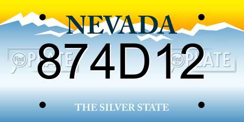 874D12 Nevada License Plate