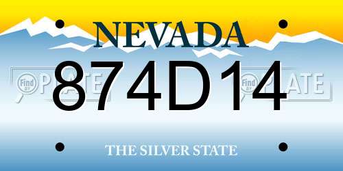 874D14 Nevada License Plate