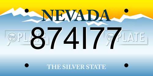 874I77 Nevada License Plate