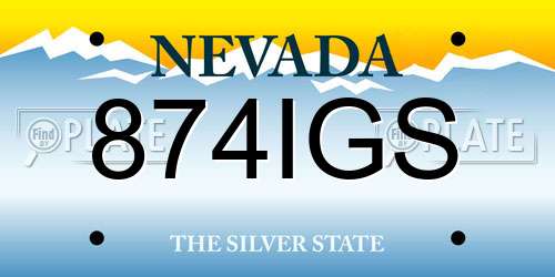 874IGS Nevada License Plate