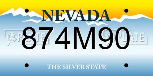 874M90 Nevada License Plate