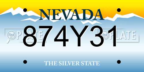 874Y31 Nevada License Plate