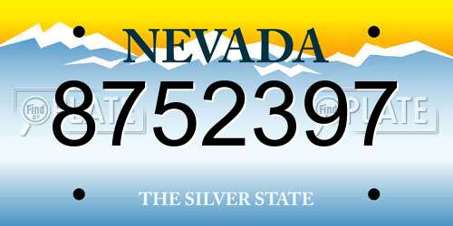 8752397 Nevada License Plate
